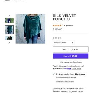 NWT Dana Hebert velvet poncho in jewel green